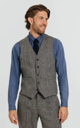 トップス BEARDSLEY tweed gilet Mens Tweed Gilets & Waistcoats