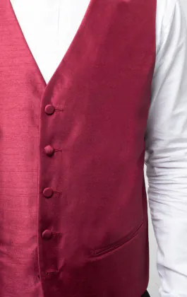 Gilet doupion bordeaux
