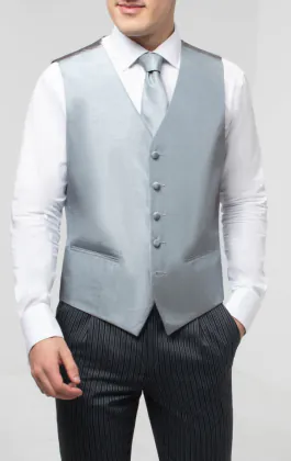 Gilet doupion argenté