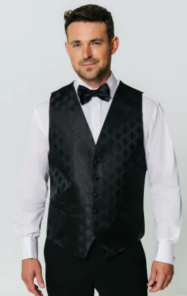 Gilet motif Da Vinci noir
