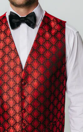 Gilet motif Da Vinci rouge