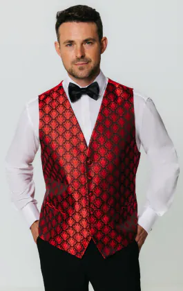 Gilet motif Da Vinci rouge