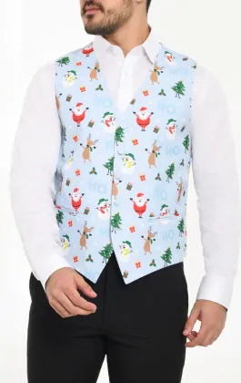 Gilet De Noël Festif Pour Homme – Sans Manches, Coupe Ajustée, Parfait Pour Les Fêtes & Mariages