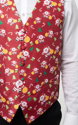 Gilet de Noël rouge festif