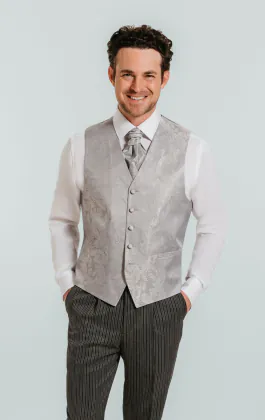 Gilet argenté motif cachemire