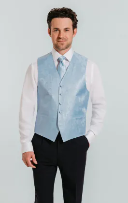 Gilet bleu clair motif cachemire