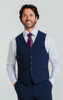 Gilet bleu coupe slim