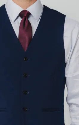 Gilet bleu coupe slim