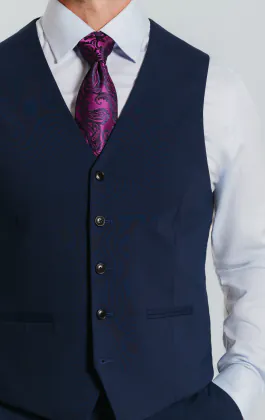 Gilet bleu coupe slim