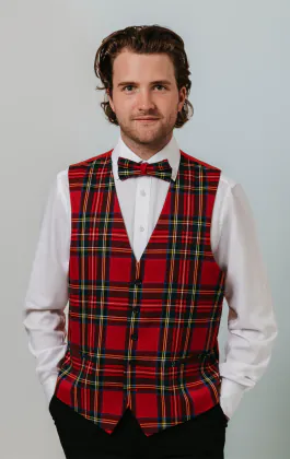 Gilet tartan rouge