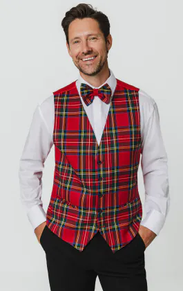 Gilet tartan rouge