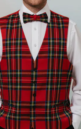 Gilet tartan rouge