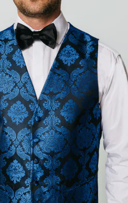 Gilet jacquard Victorien bleu
