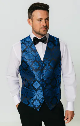 Gilet jacquard Victorien bleu