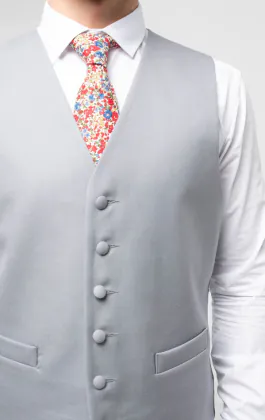 Gilet de jaquette de luxe 100% laine gris colombe