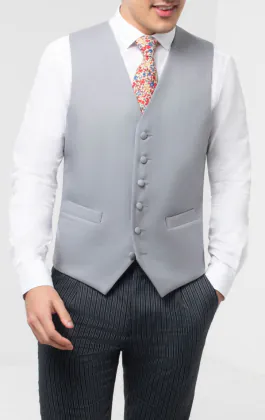 Gilet de jaquette de luxe 100% laine gris colombe