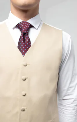 Gilet de jaquette doré/chamois coupe droite