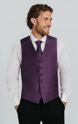 Gilet doupion violet foncé