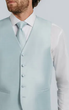 Gilet doupion bleu poudré