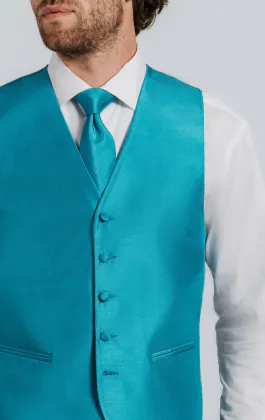 Gilet doupion turquoise