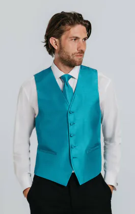 Gilet doupion turquoise