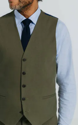Gilet en sergé de lin vert