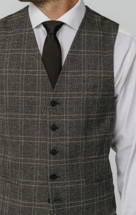 Gilet à carreaux marron