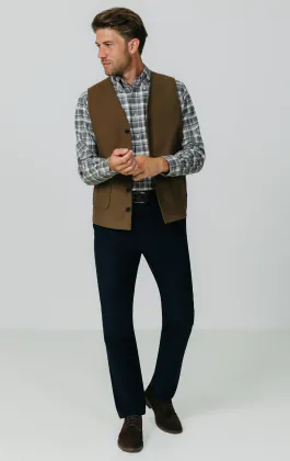 Gilet en moleskine taupe