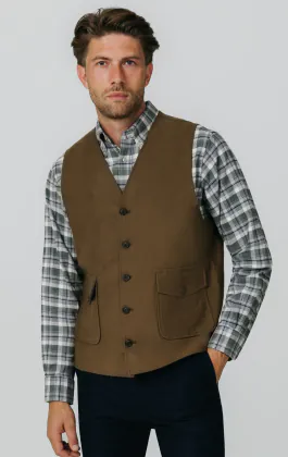 Gilet en moleskine taupe