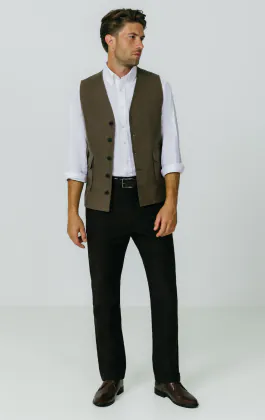 Gilet en moleskine olive