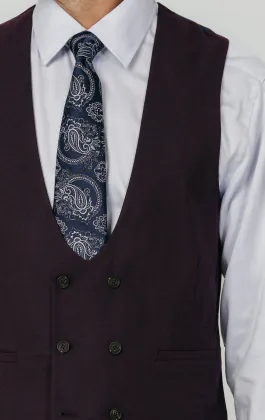 Gilet en croisé sergé mûre