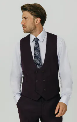 Gilet en croisé sergé mûre