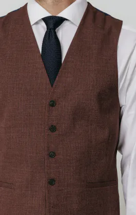 Gilet tissée en bois de rose foncé