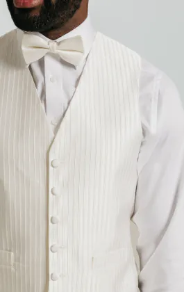 Gilet à rayures ivoire