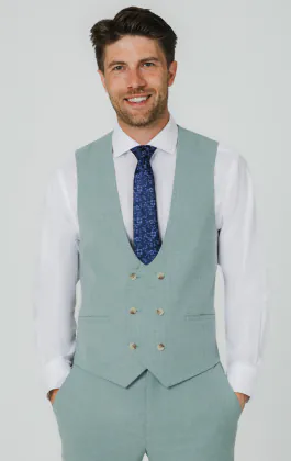 Gilet en hopsack vert menthe