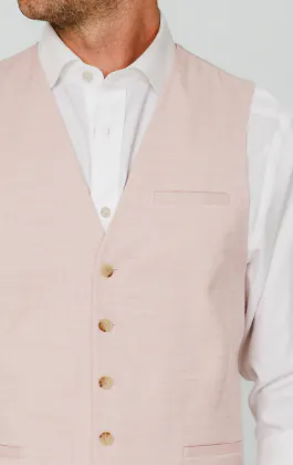 Gilet en tissu texturé rose clair