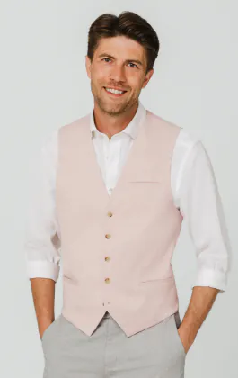 Gilet en tissu texturé rose clair