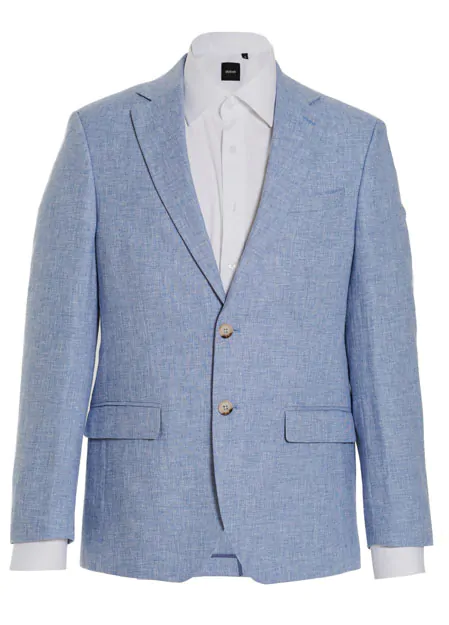 Veste en Lin Bleu Clair