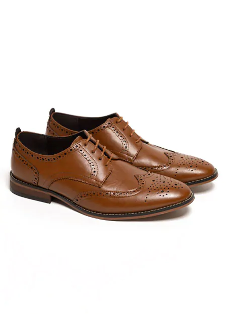Chaussures Derby Brogue Tan