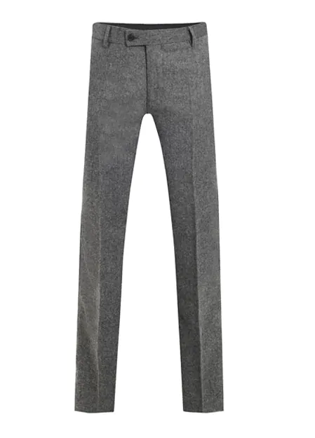 Pantalon Tweed Donegal Gris Clair