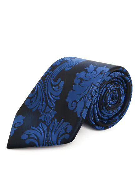 Cravate Jacquard Victorien Bleu